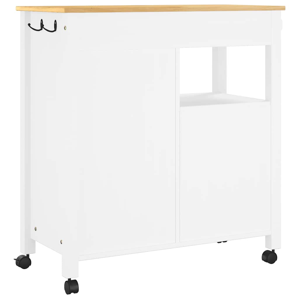 Køkkenvogn monza 84x40x90 cm massivt fyrretræ - hvid - number 7.