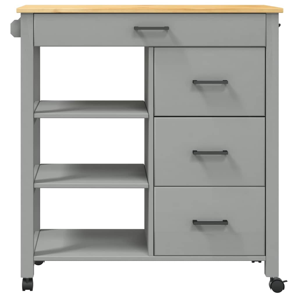 Køkkenvogn monza 84x40x90 cm massivt fyrretræ - grå - number 5.