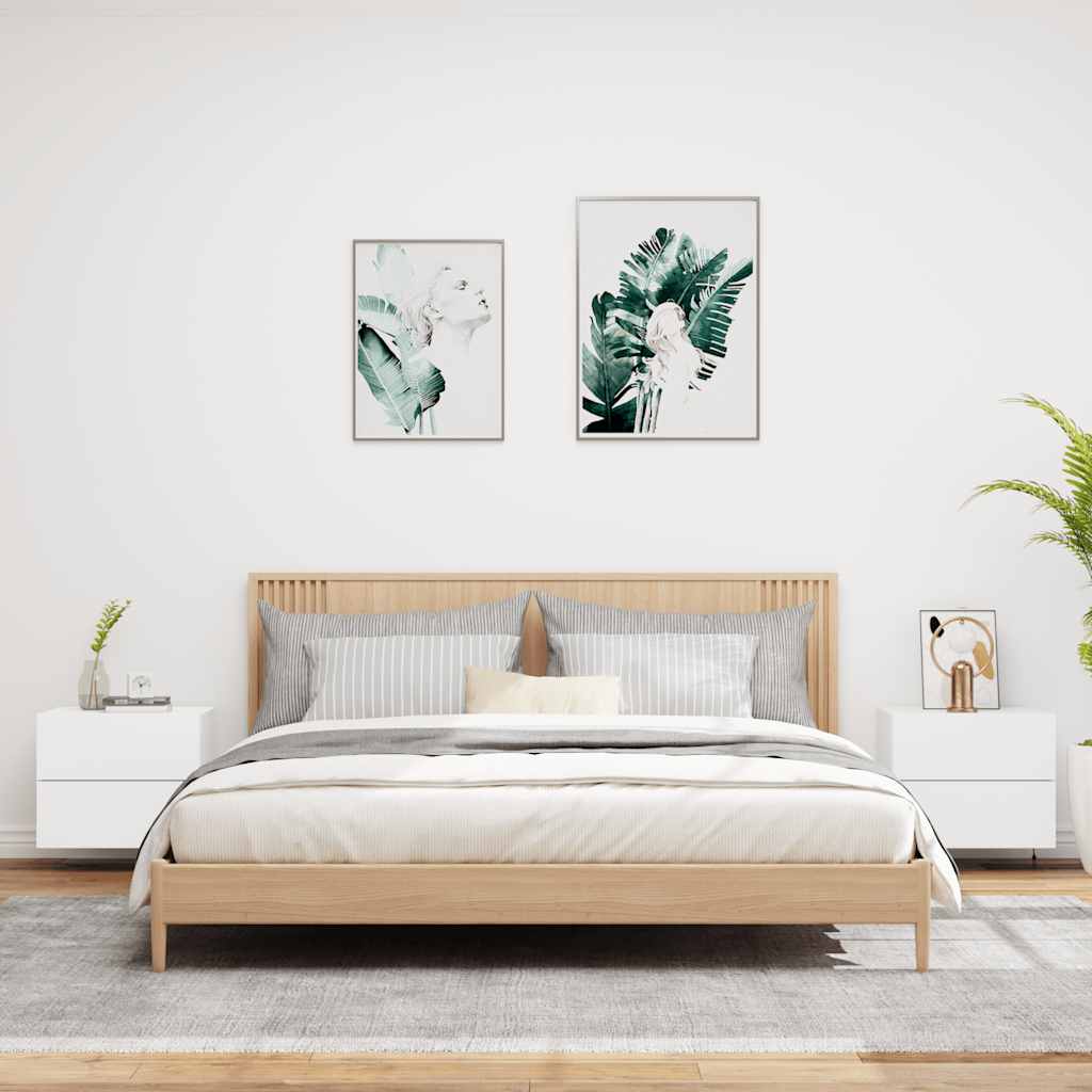 Zidni noćni ormarići s led svjetlima - bijeli, 2 - number 3.