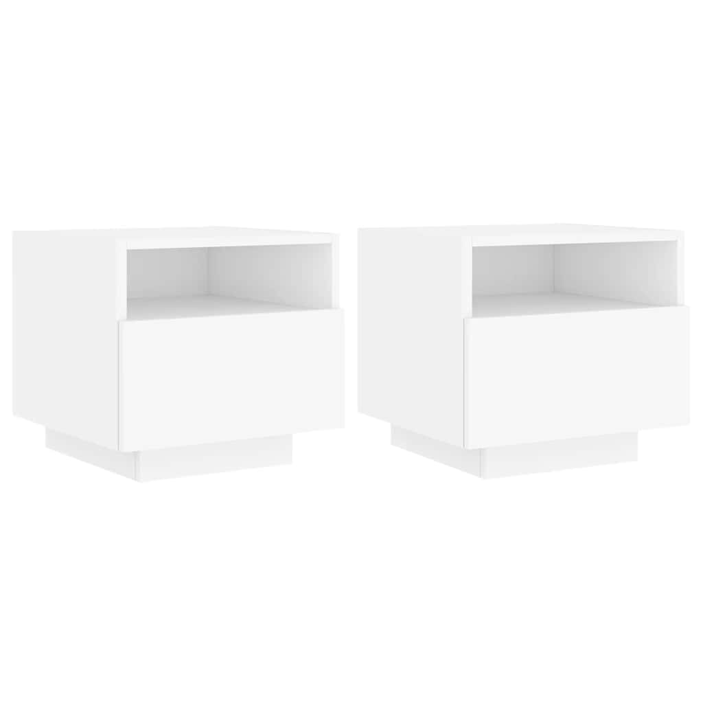 Bed tables pcs. with led light 40x39x37 cm - white, 2 - number 2.