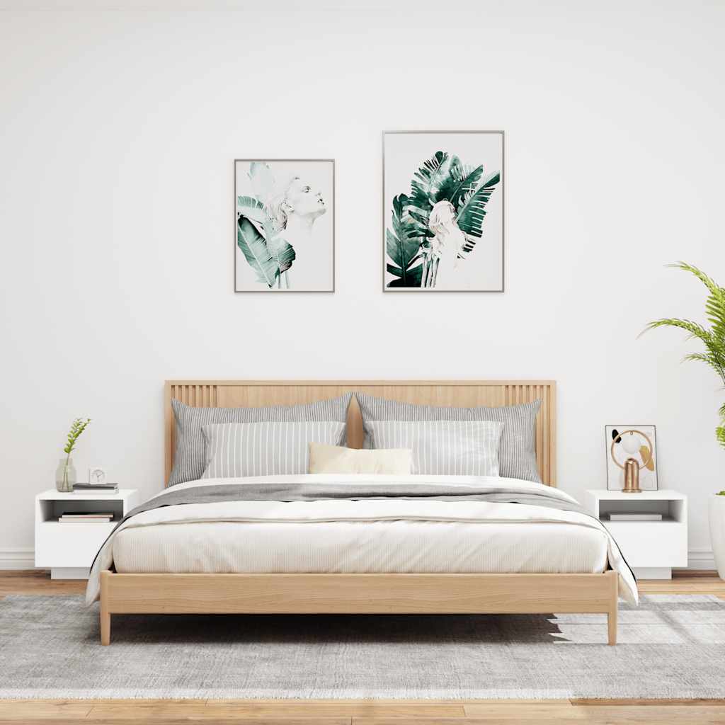 Bed tables pcs. with led light 40x39x37 cm - white, 2 - number 3.