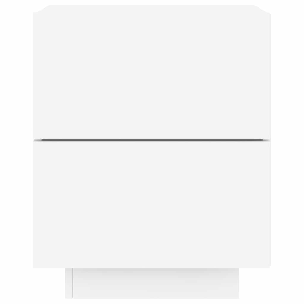 Noćni ormarići kom. sa led svjetlima izrađeno od drveta - bijelo, 2 - number 9.