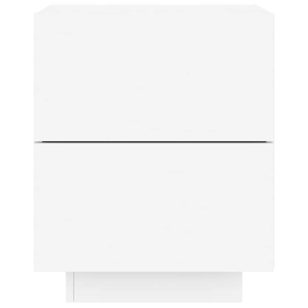 Noćni ormarić s led rasvjetom od drveta - bijela, 1 - number 7.