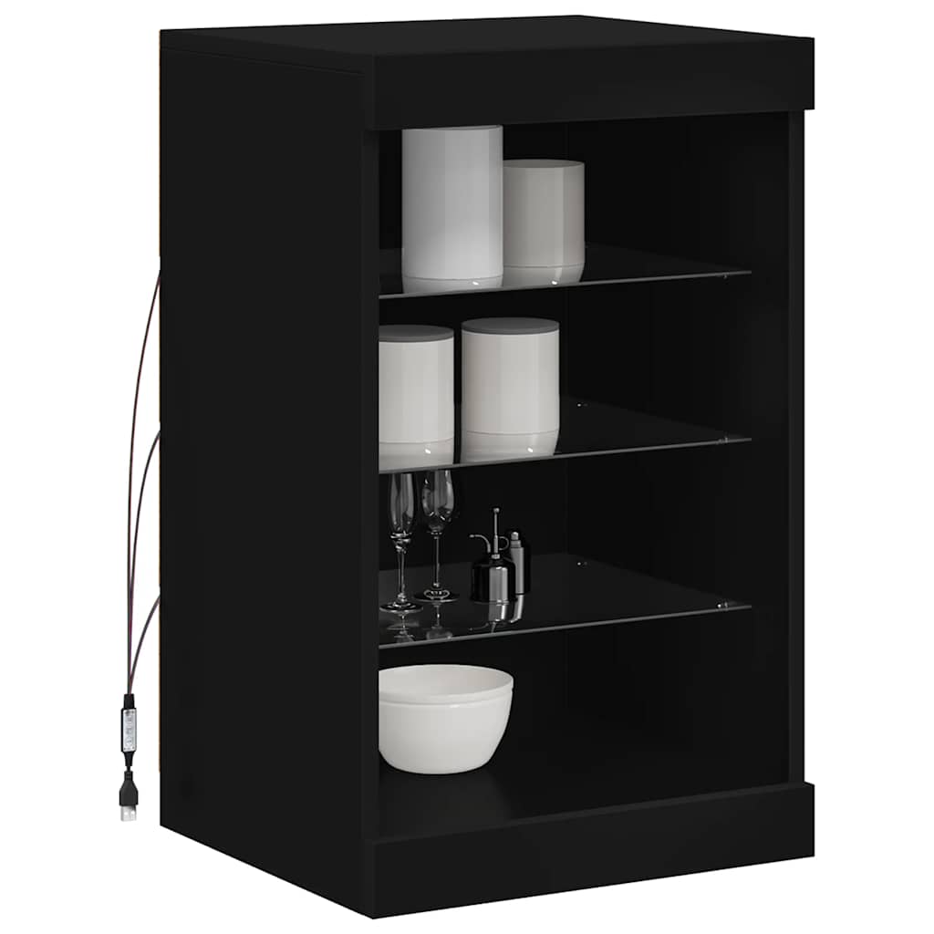 Sideboard with led lights 41x37x67 cm - black, ooo 7, 1, ooo 8 - number 5.