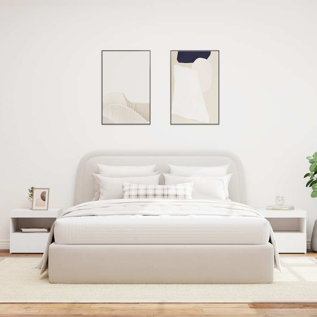 Noćni ormarići kom. sa led svjetlom 50x40x45 cm - bijela, 2 - number 3.