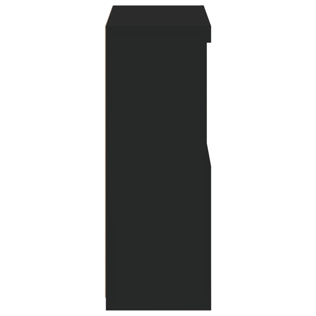 Skab med led-lys konstrueret træ - sort, 1, x - number 8.