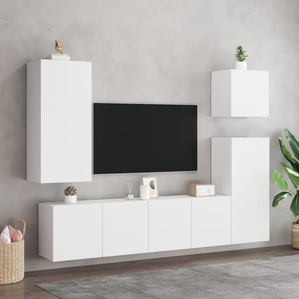 Wall -hung tv table 40.5x30x90 cm constructed wood - white, 1, 90 cm - number 4.