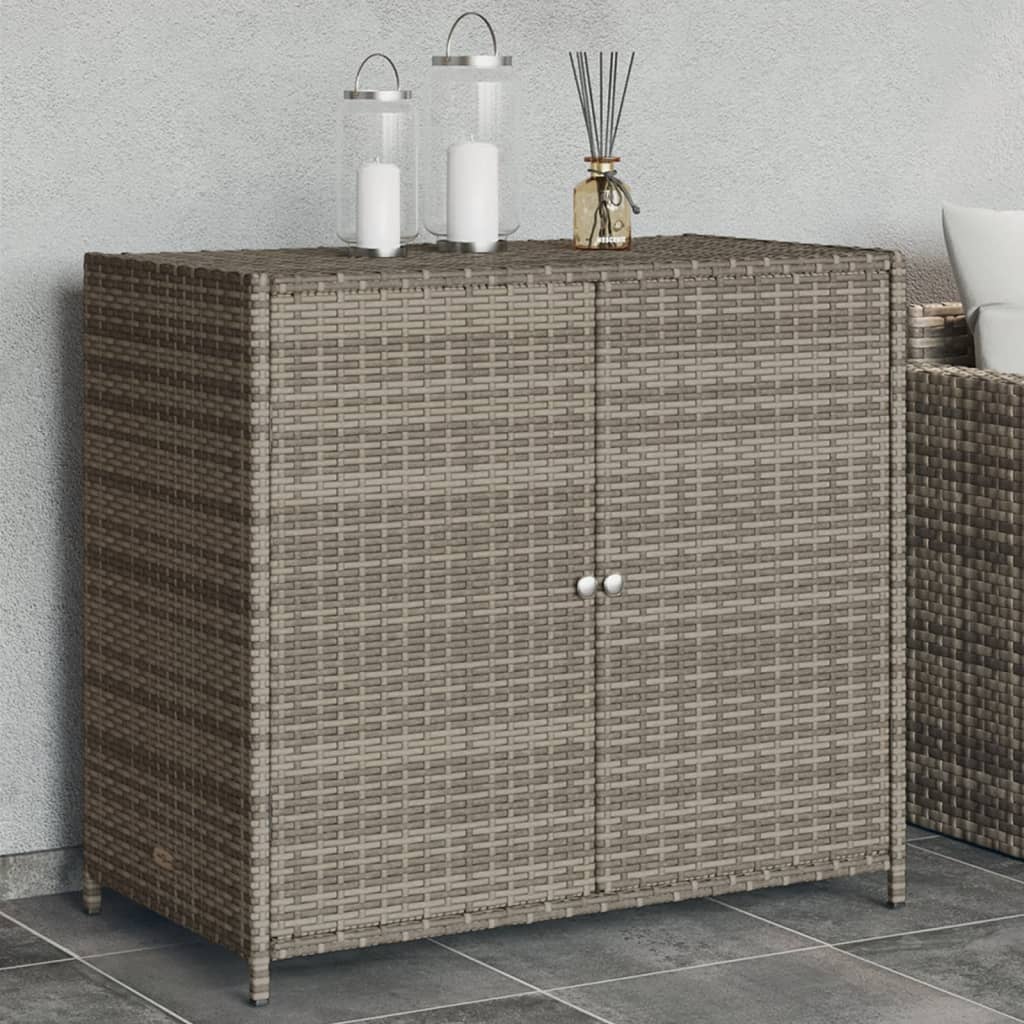 Opbevaringsskab til haven 83x45x76 cm polyrattan - grå - number 1.