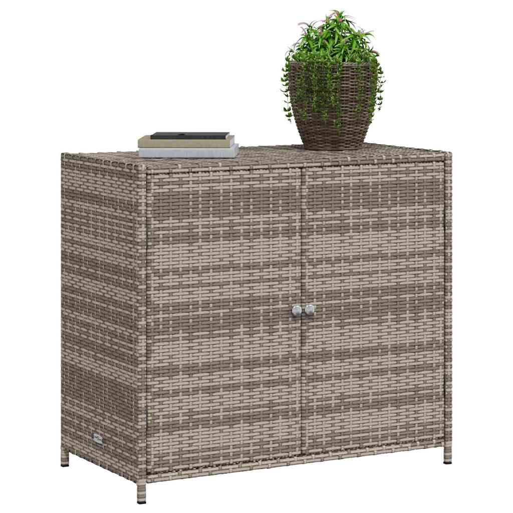 Opbevaringsskab til haven 83x45x76 cm polyrattan - grå - number 5.