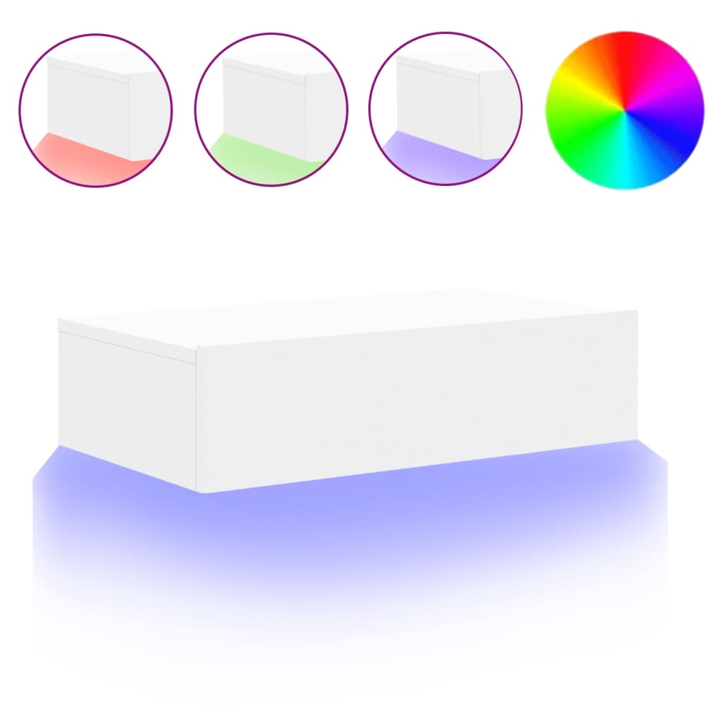 Stolik rtv z oświetleniem led 60x35x15,5 cm - biały, 60 x 35 x 15,5 cm, 1 - number 2.