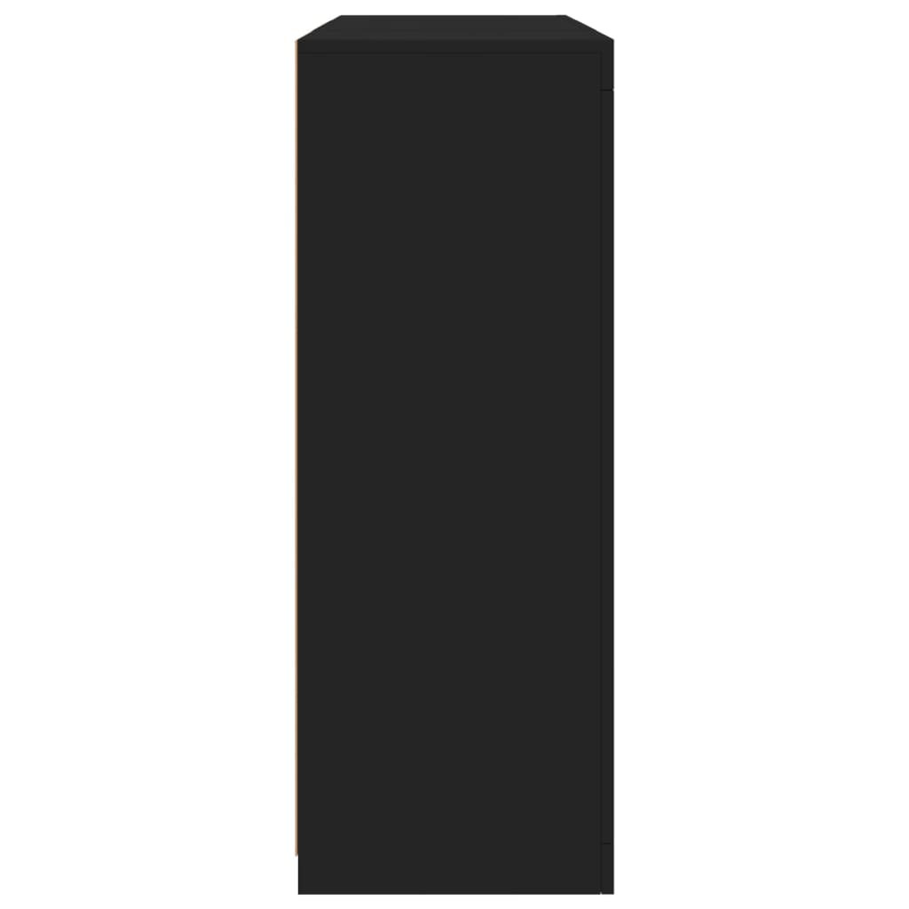 Skænke med led-lys stk. konstrueret træ - sort, 3 - number 9.