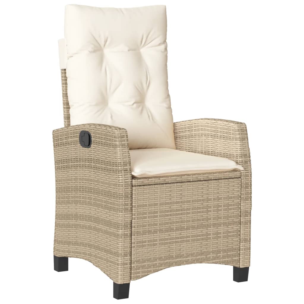 Vrtna stolica s funkcijom obloge i jastucima polirattan - bež, 1, bez nogu - number 2.