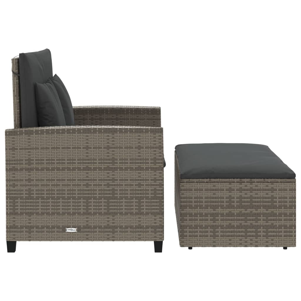2-personers havesofa med hynder polyrattan - grå, 1, rattan - number 7.