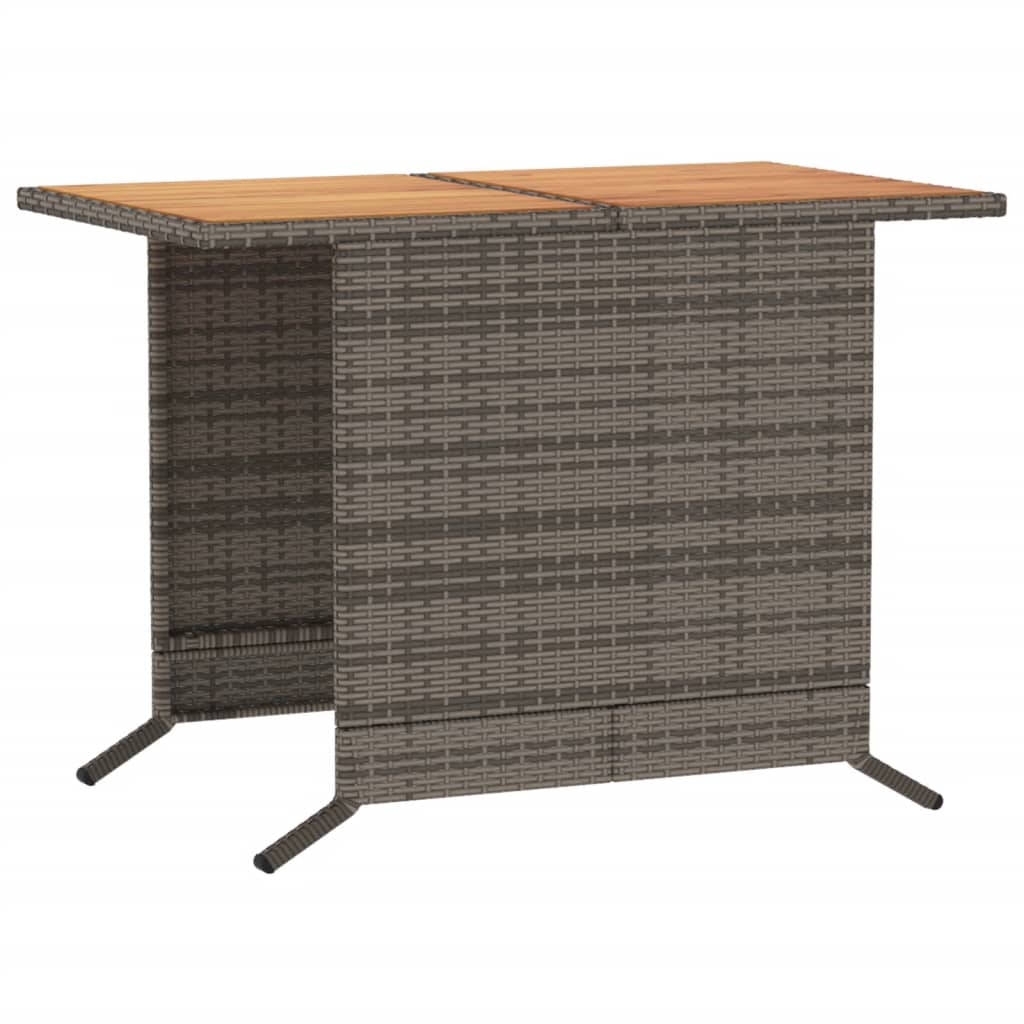 3-dijelni vrtni bistro set s jastucima, poliratan - sivi, drvo, 1 - number 9.