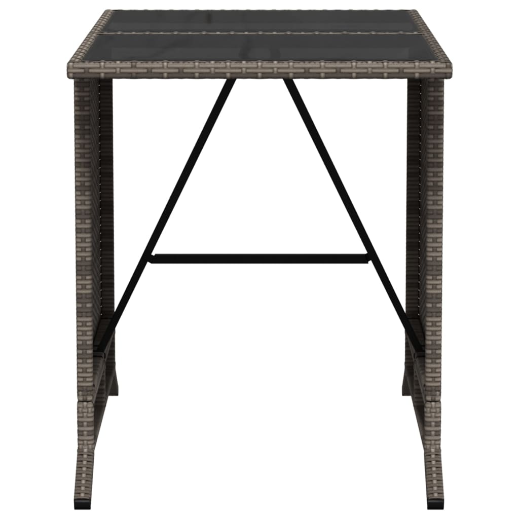 Bistrosett for hagen 3 deler med puter polyrattan - grå, glass, 1 - number 11.