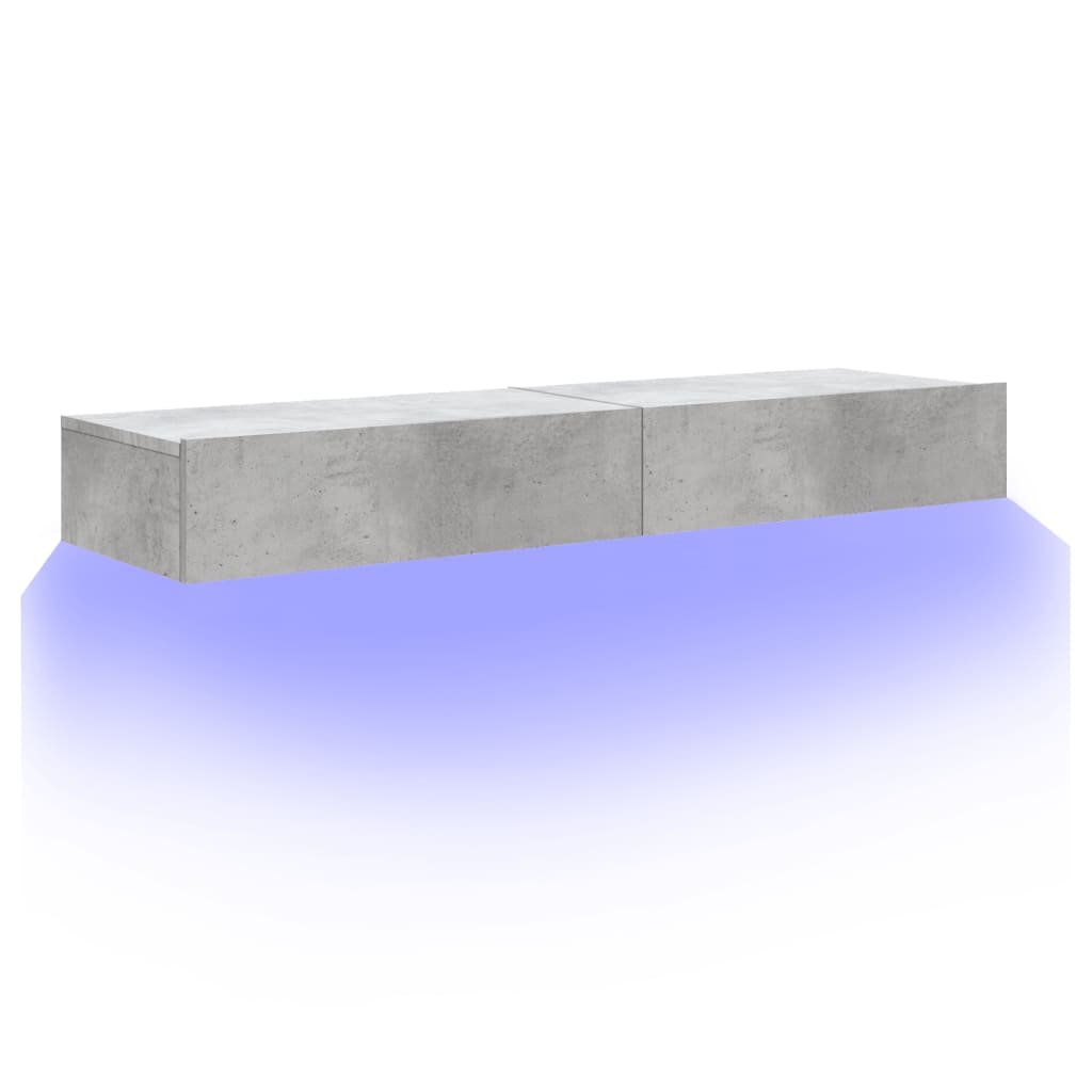 Tv-bord med led-lys stk. 60x35x15,5 cm - betonggrå, 60 x 35 x 15,5 cm, 2 - number 6.