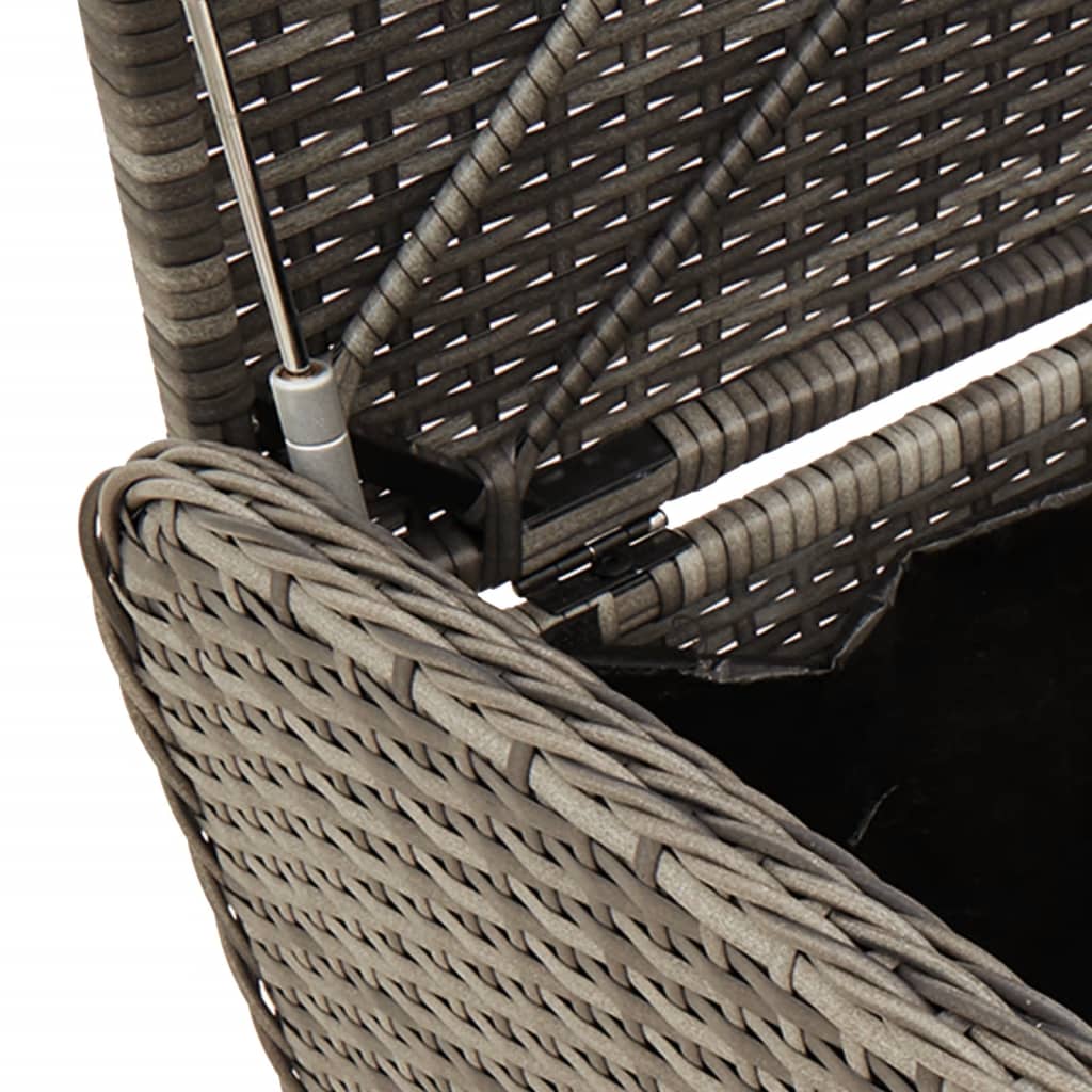 Oppbevaringsbenk med pute polyrattan - grå, 80 x 51 x 52 cm, 1 - number 8.