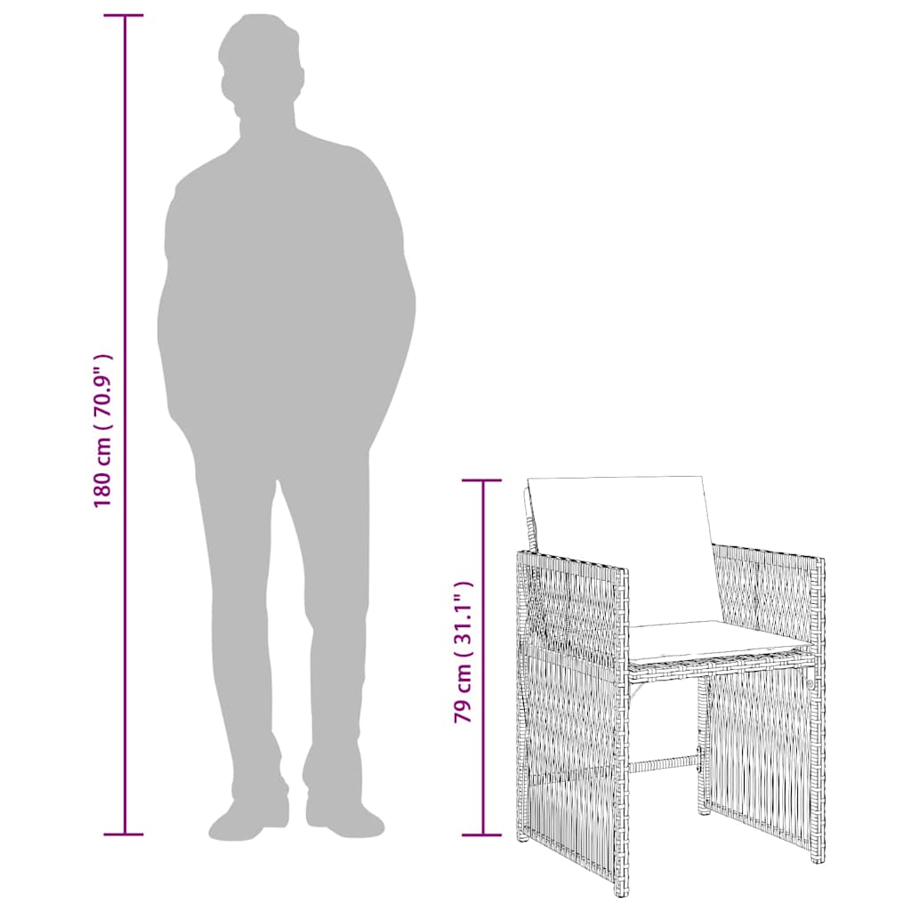Vrtne stolice s jastucima kom. poliratan - siva, 4 - number 11.