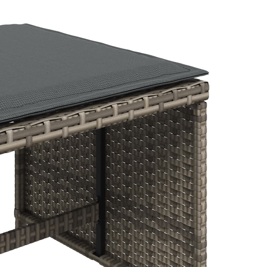 Haveskamler stk. med hynder 41x41x36 cm polyrattan - grå, 4 - number 9.