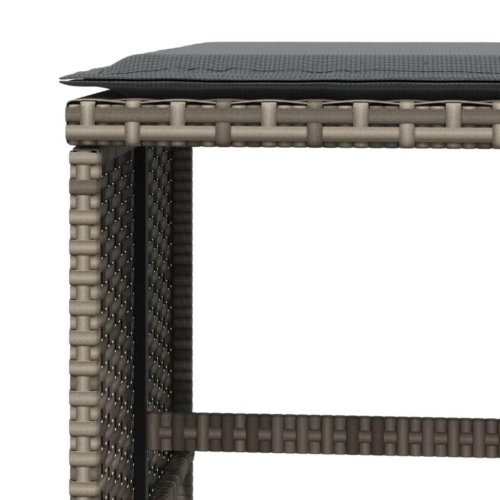 Haveskamler stk. med hynder 41x41x36 cm polyrattan - grå, 4 - number 8.