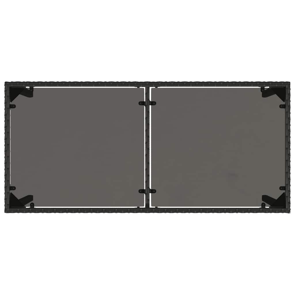 5-dijelni vrtni blagovaonski stol s jastucima, poliratan - crni, staklo, 1 - number 11.