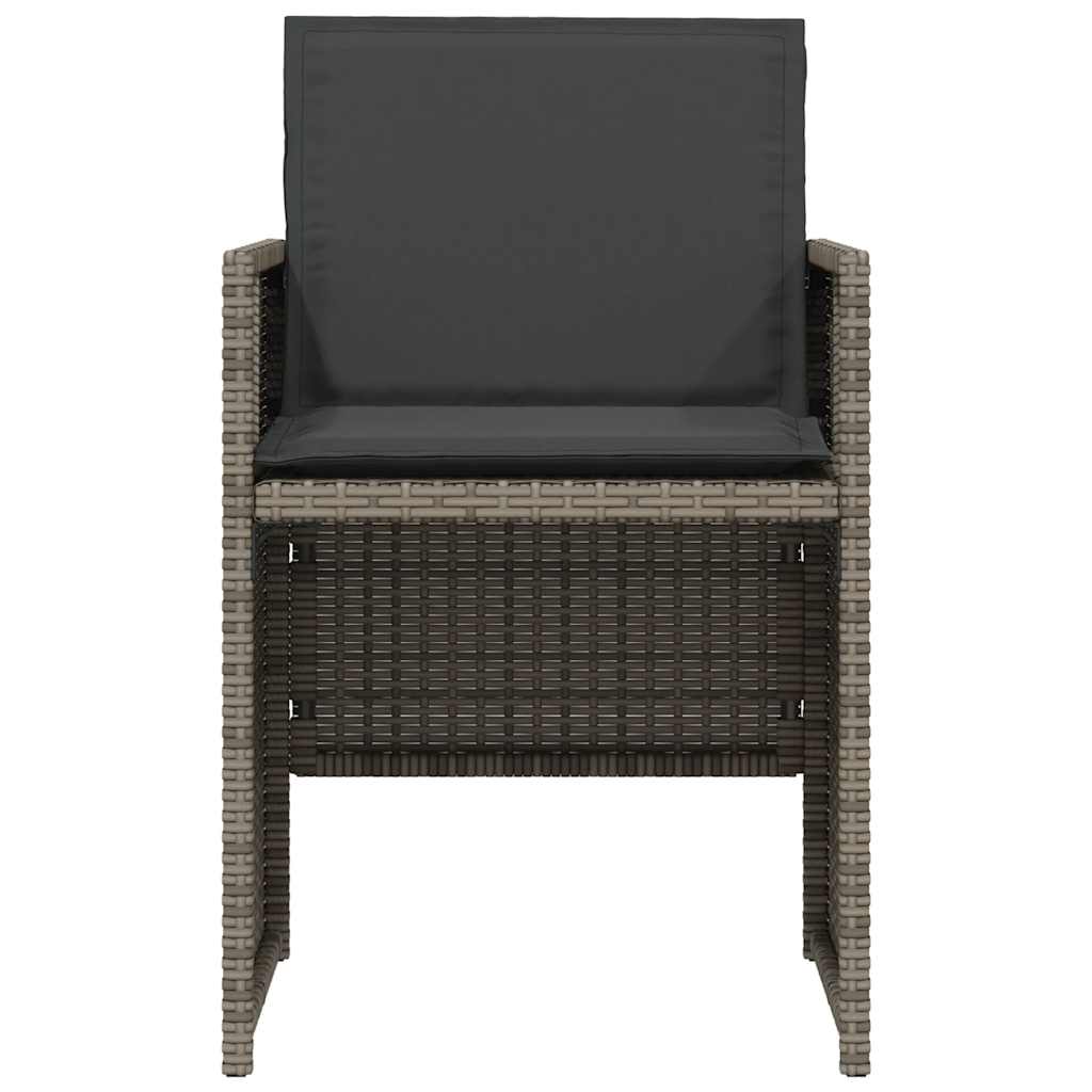 Bistrosæt til haven 3 dele med hynder polyrattan - grå, træ, 1 - number 5.