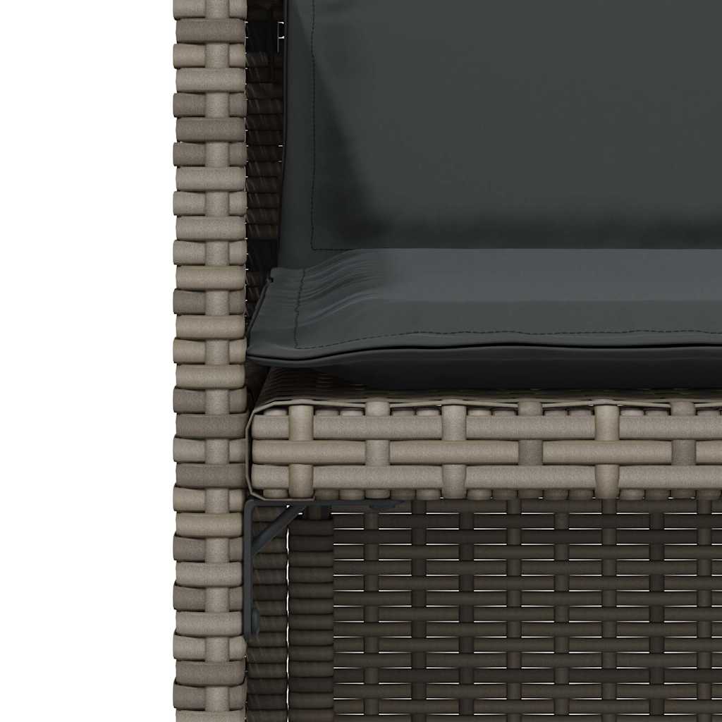 Bistrosæt til haven 3 dele med hynder polyrattan - grå, træ, 1 - number 6.
