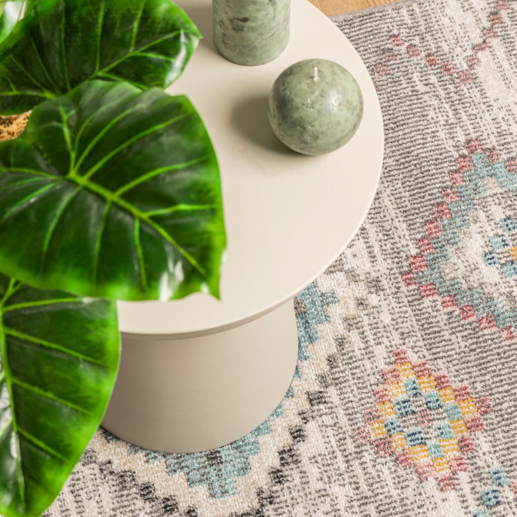 Tapis arbizu design vintage - gris clair, 80 x 150 cm - number 8.