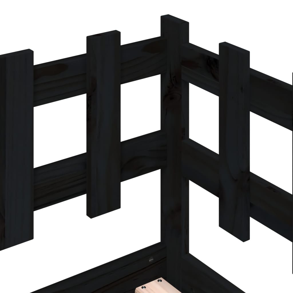 Daybed massivt fyrretræ - sort, 90 x 200 cm - number 8.