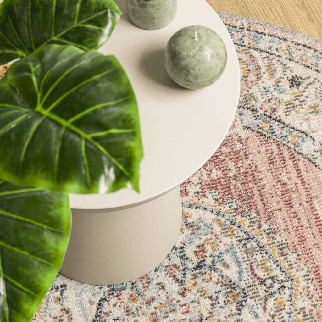 Gulvtæppe arbizu vintagedesign - lyserød, ø 200 cm - number 7.