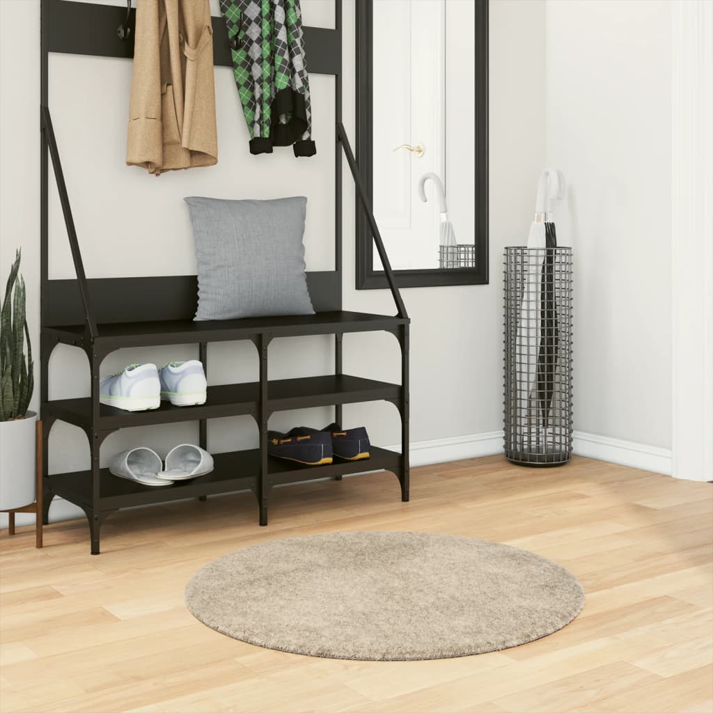 Gulvtæppe istan lang luv skinnende look - beige, ø 80 cm - number 1.