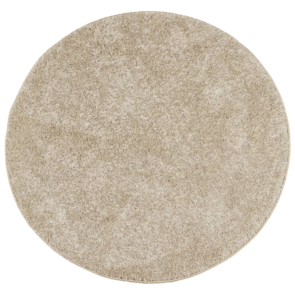 Gulvtæppe istan lang luv skinnende look - beige, ø 80 cm - number 2.