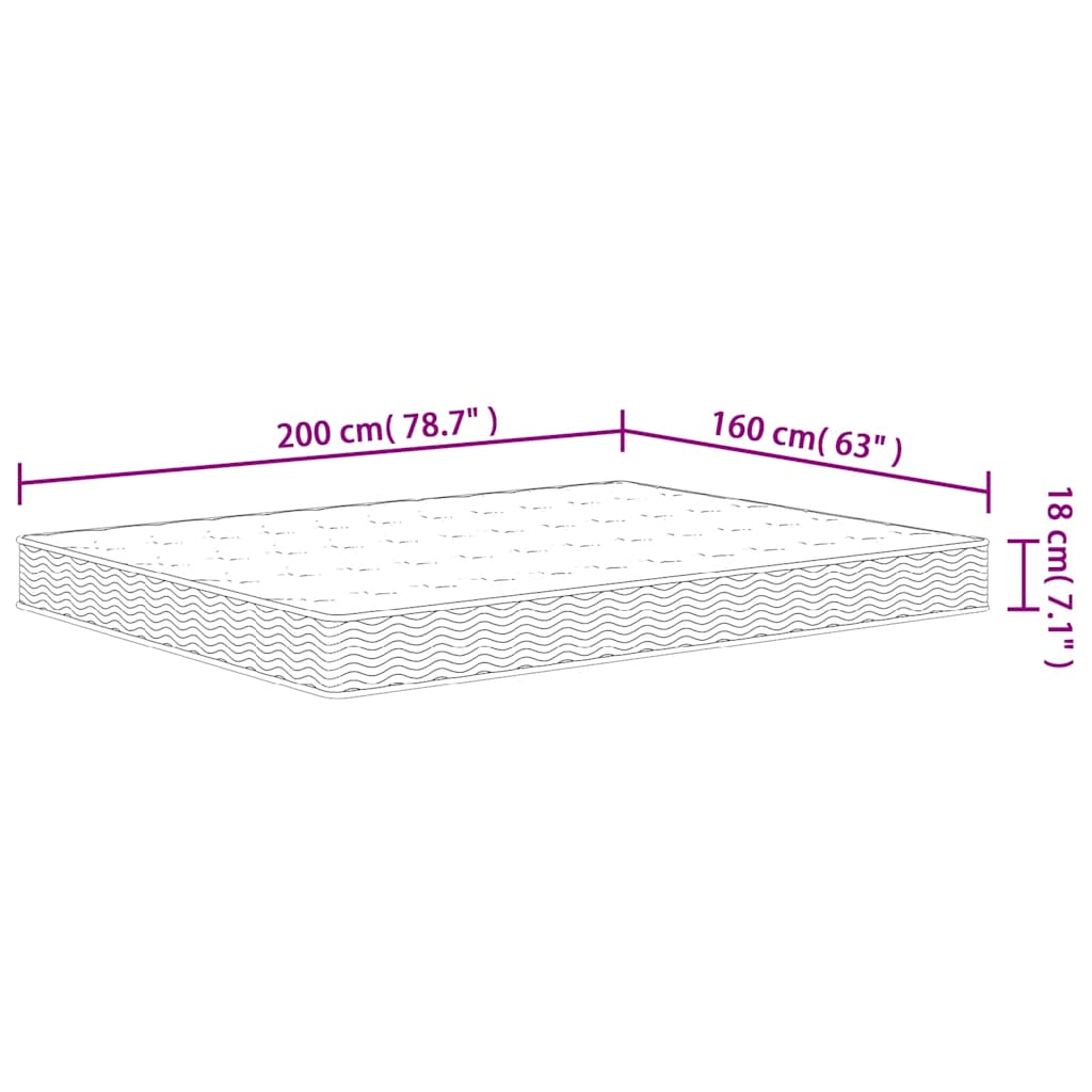Springmadras med bonellfjedre 160x200 cm medium - number 7.
