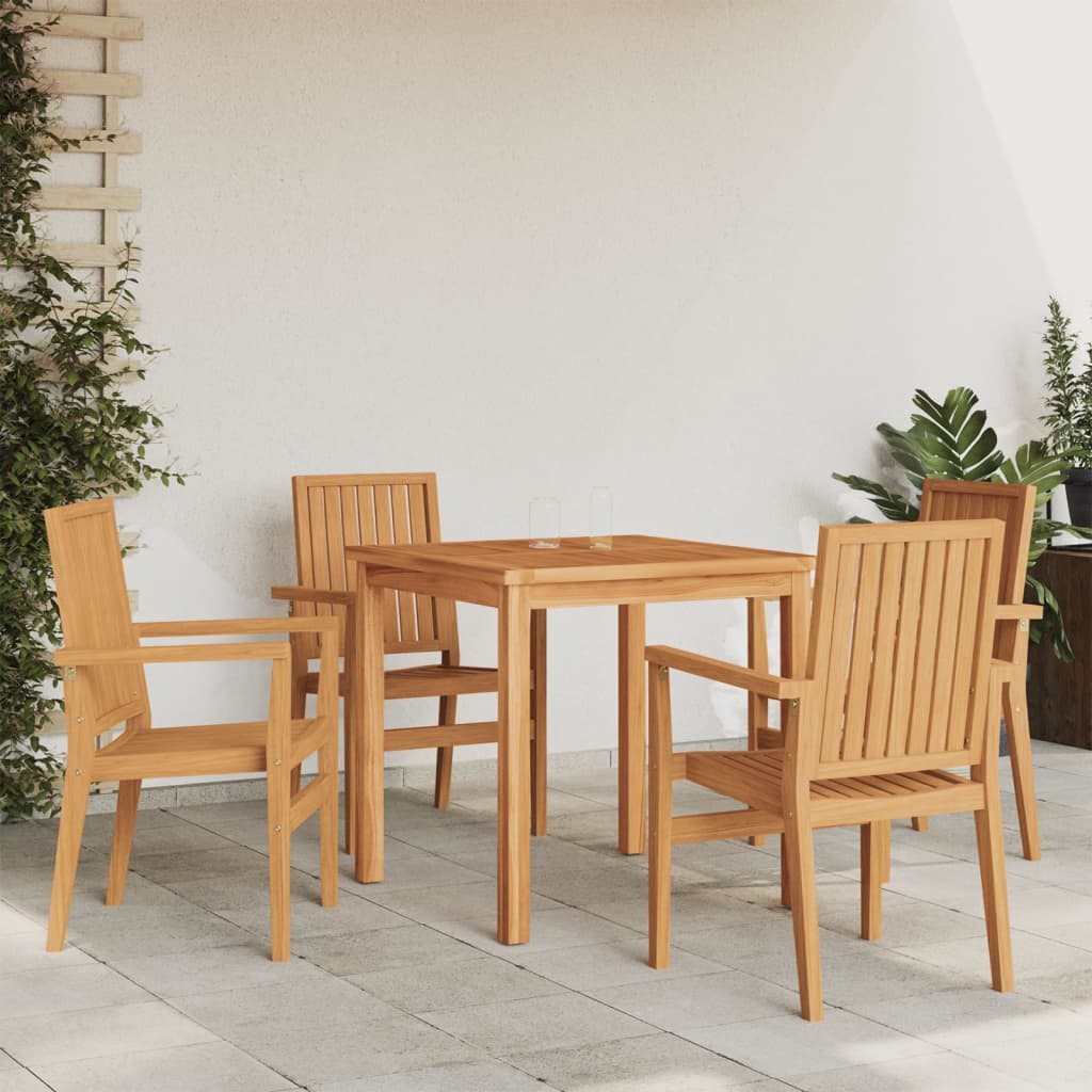 Garden stolice za slaganje 4 pcs. 56.5x57.5x91 cm čvrsto tikovino drvo - number 1.