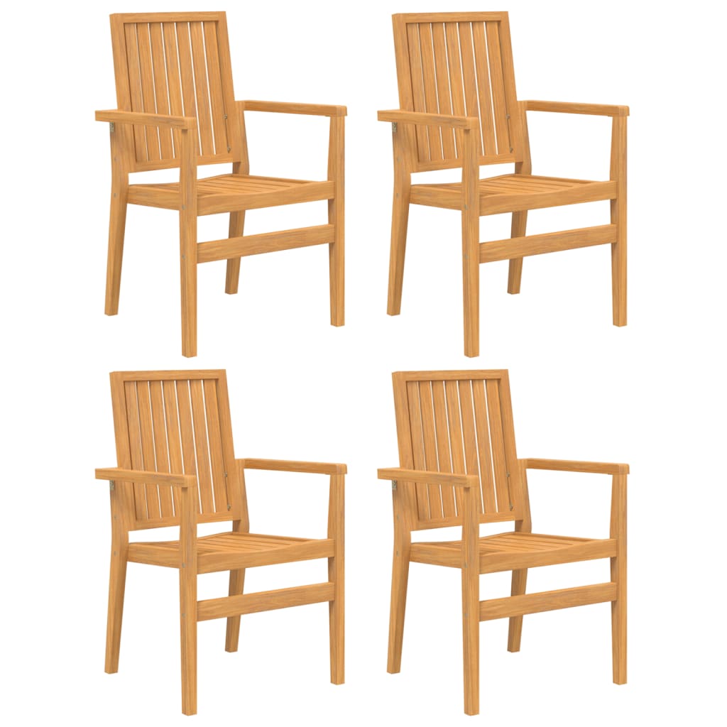 Garden stolice za slaganje 4 pcs. 56.5x57.5x91 cm čvrsto tikovino drvo - number 2.
