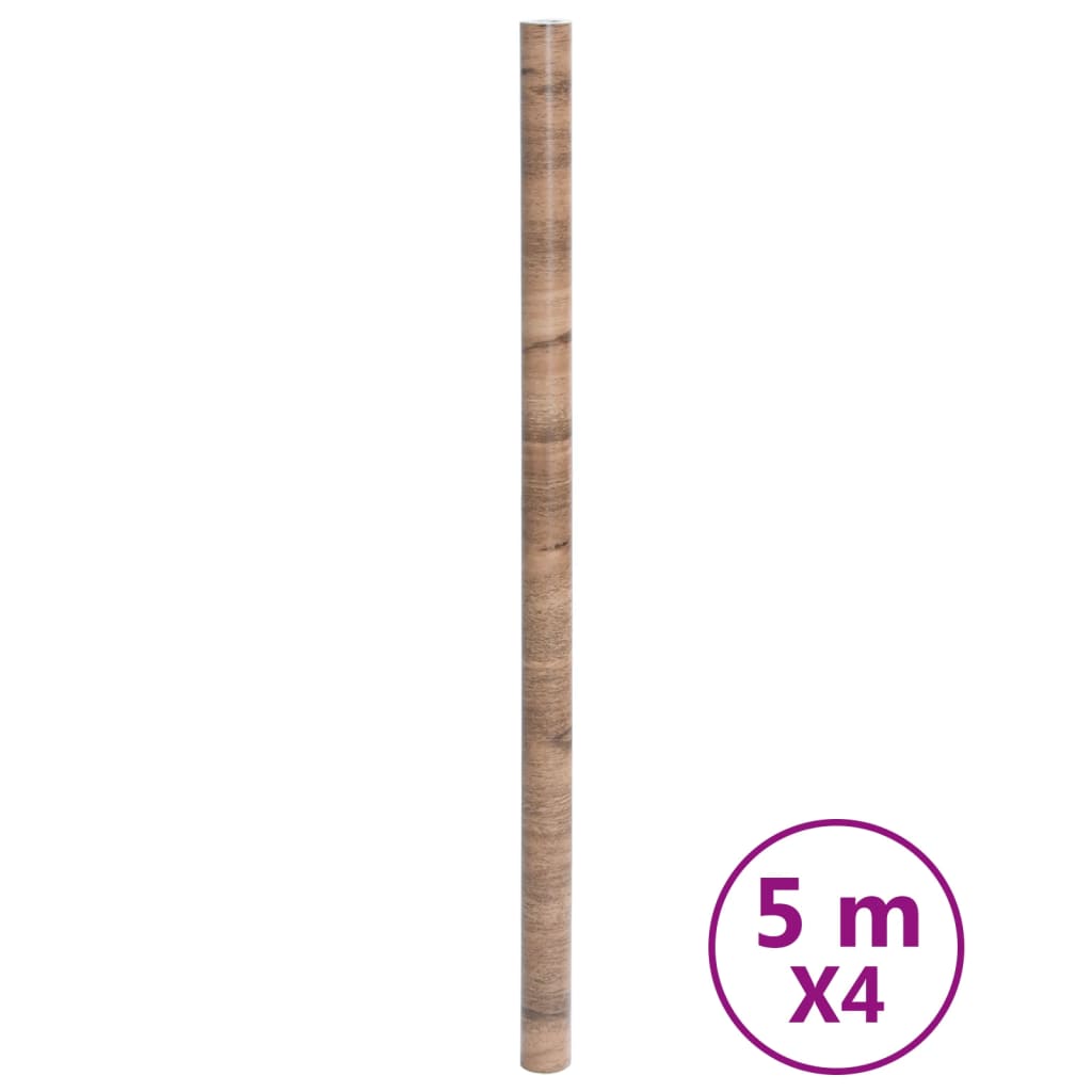 Pellicola autoadesiva per mobili 90x500 cm pvc effetto legno - marrone, 90 x 500 cm (4 pz.) - number 2.