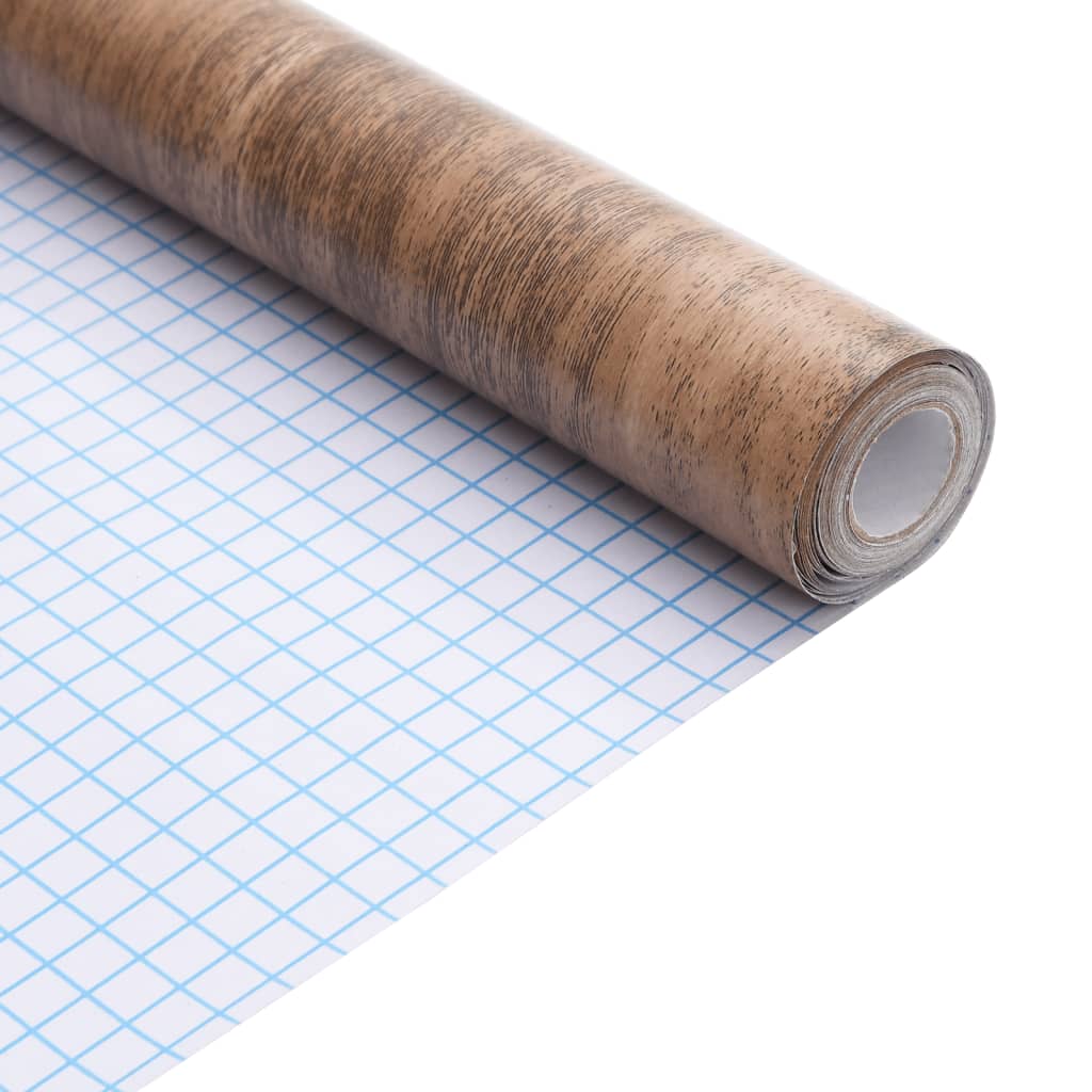 Pellicola autoadesiva per mobili 90x500 cm pvc effetto legno - marrone, 90 x 500 cm (4 pz.) - number 8.