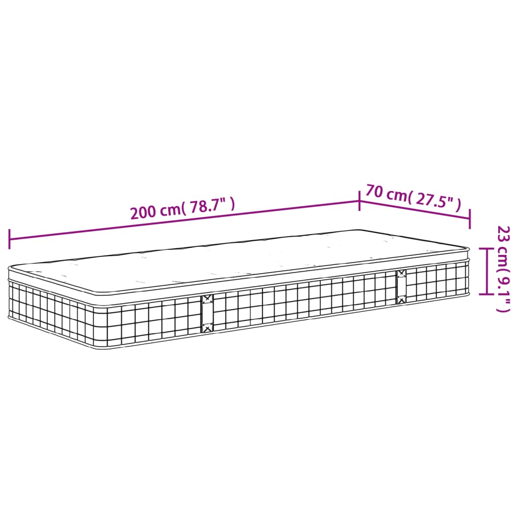 Springmadras med bonellfjedre medium - 70 x 200 cm, 1 - number 9.