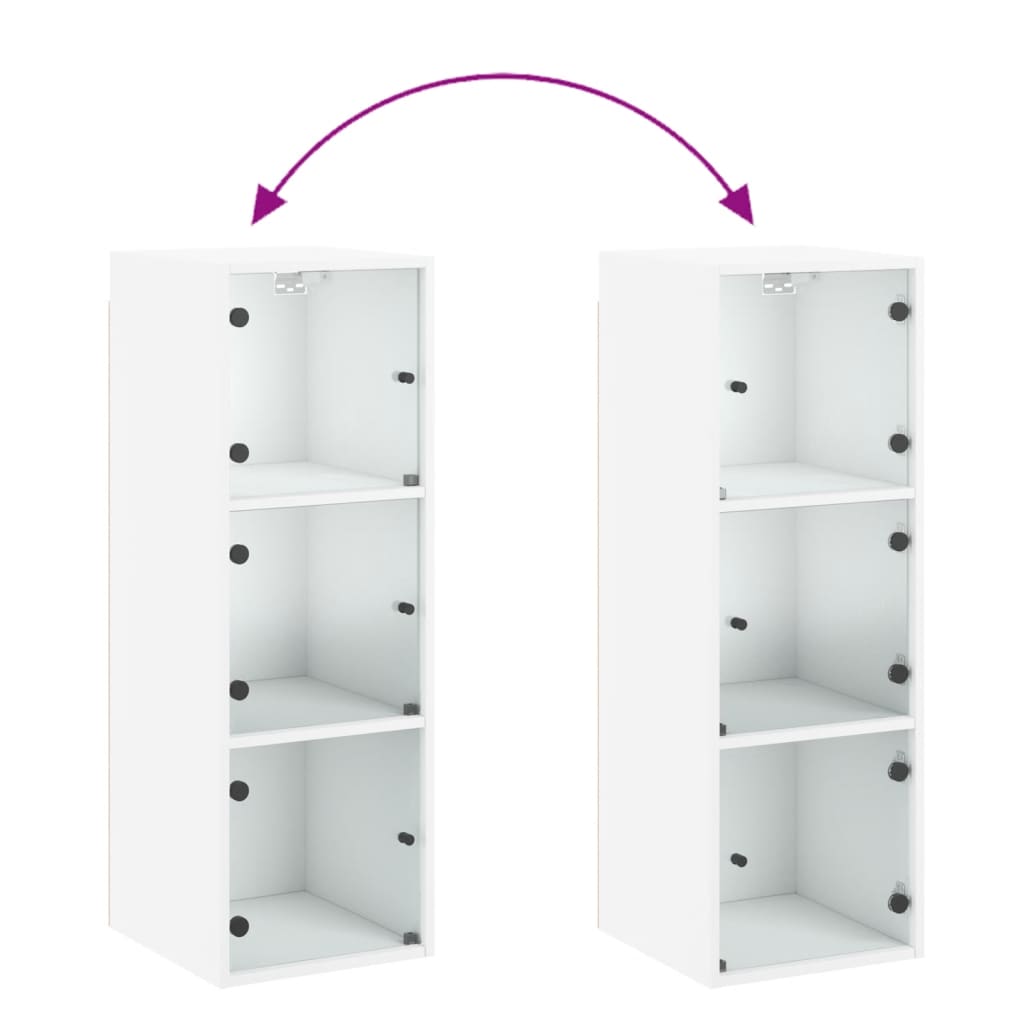 Vægskab med glaslåger 35x37x100 cm - hvid, 1, x-1 - number 9.