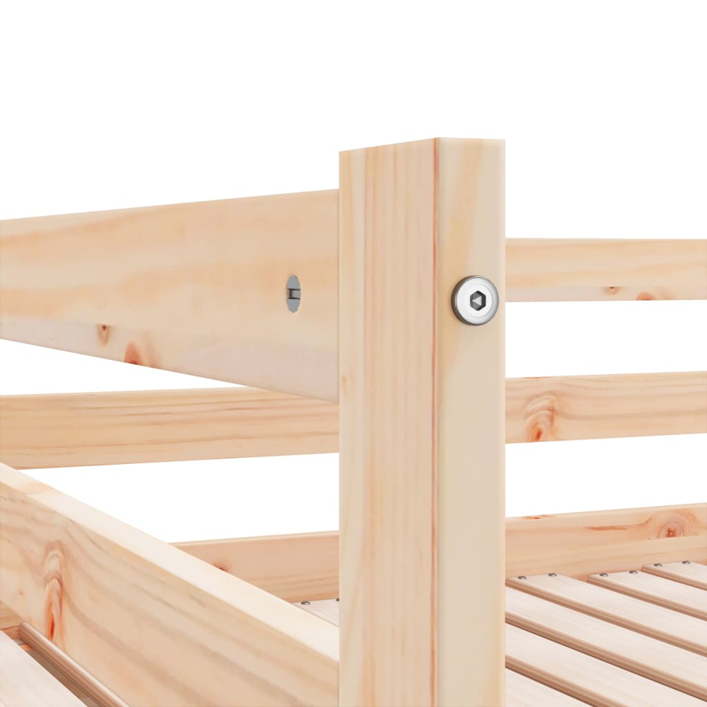 Daybed med uttrekkbar massiv furu - naturfarge, 90 x 190 cm - number 12.