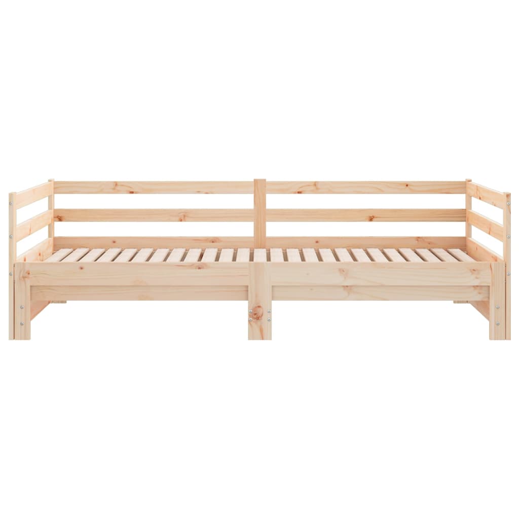Daybed med uttrekkbar massiv furu - naturfarge, 90 x 190 cm - number 6.