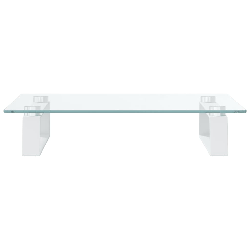 Supporto per schermo in vetro temperato e metallo - bianco, 40 x 35 x 8 cm - number 4.