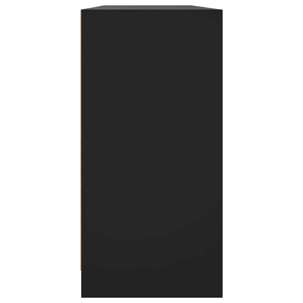 Bogreol med låger 204x37x75 cm konstrueret træ - sort, 1, 204 cm - number 7.