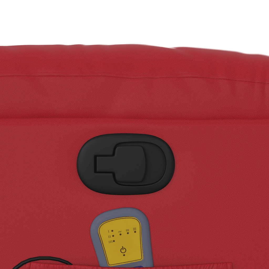 Fotel podnoszony z funkcją masażu skóra ekologiczna czerwona - number 12.