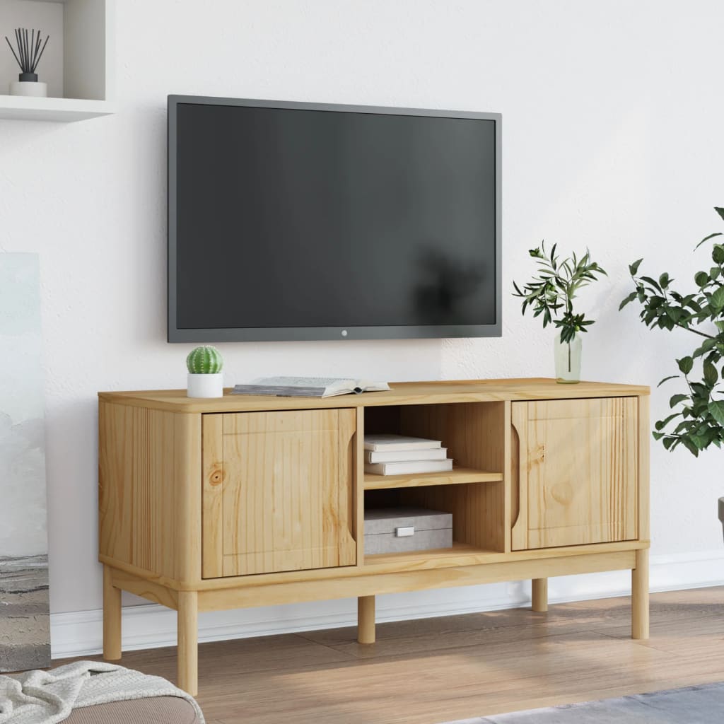 Tv-bord floro 114x43x55 cm heltre furu gyllenbrun - number 3.