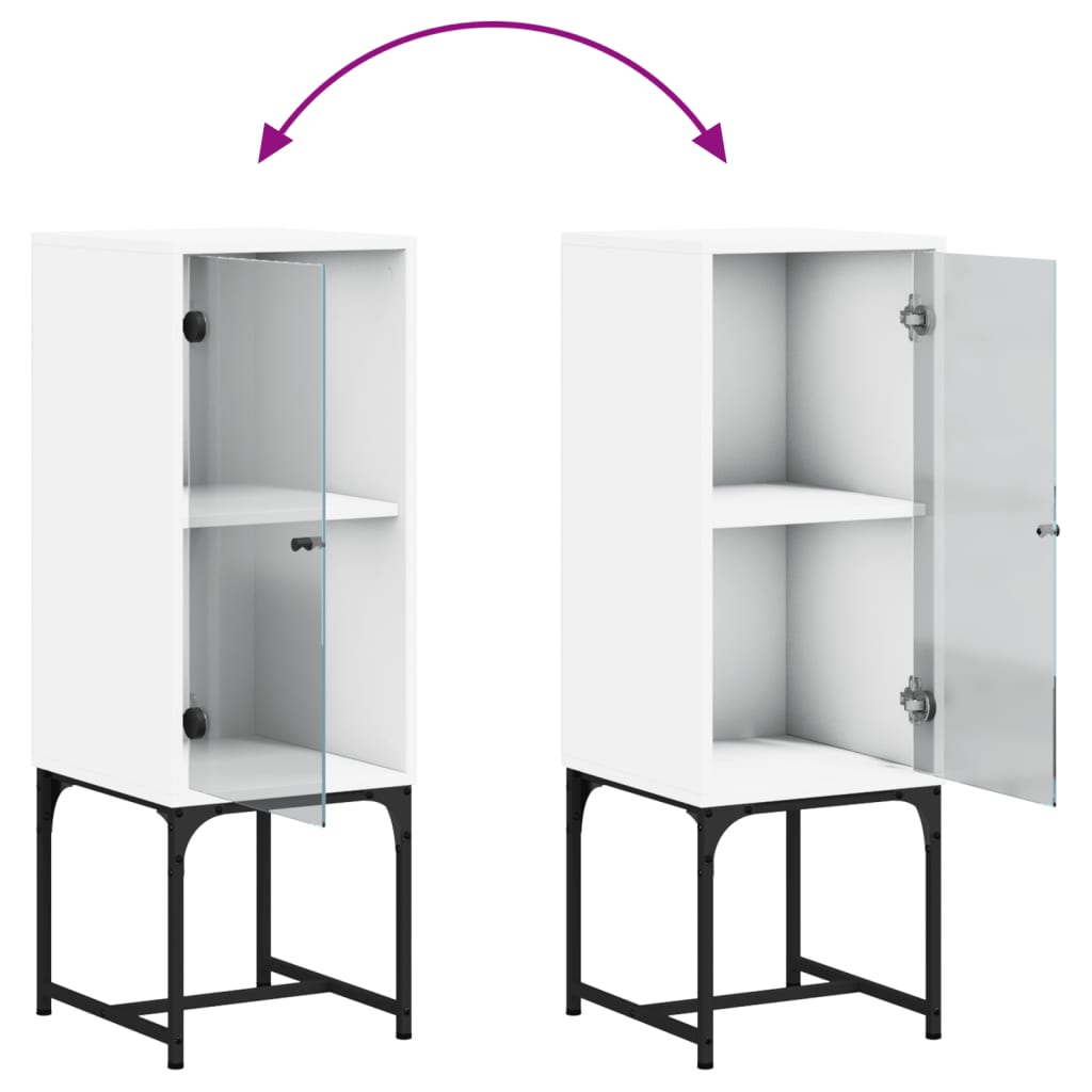 Skab med glaslåge 35x37x100 cm - hvid, 1 - number 9.