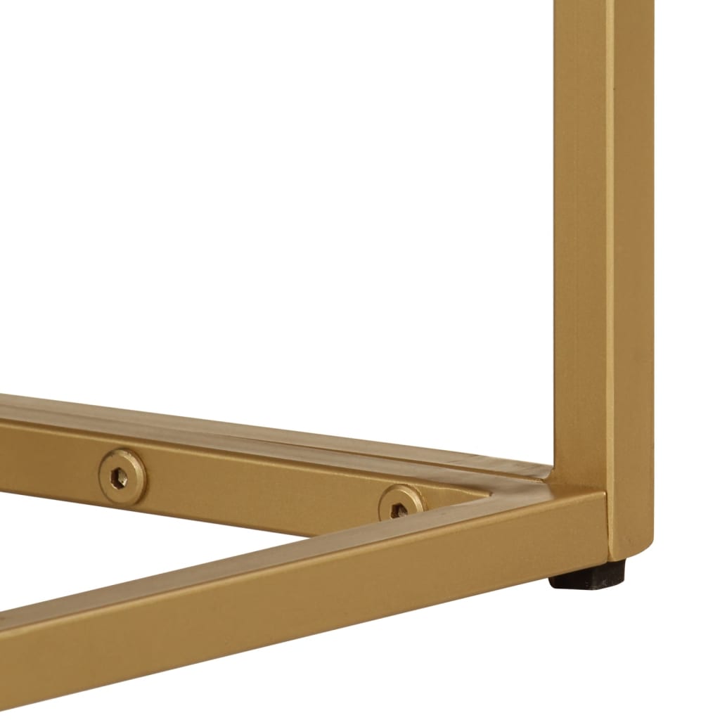 Konsolbord massivt mangotræ og jern - 90 x 30 x 76 cm, 1, med 2 skuffer, x - number 8.