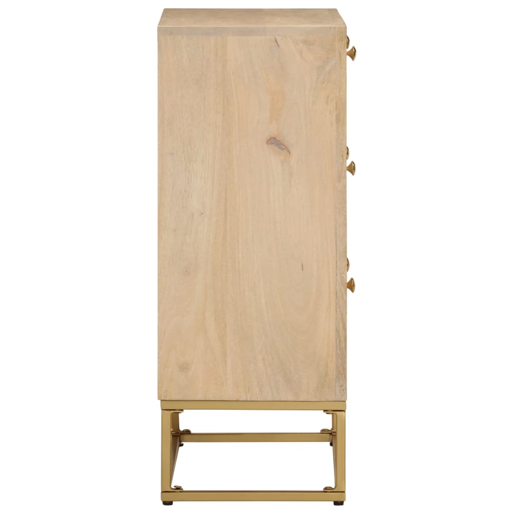Kommode 55x30x76 cm massivt mangotræ og jern - number 4.