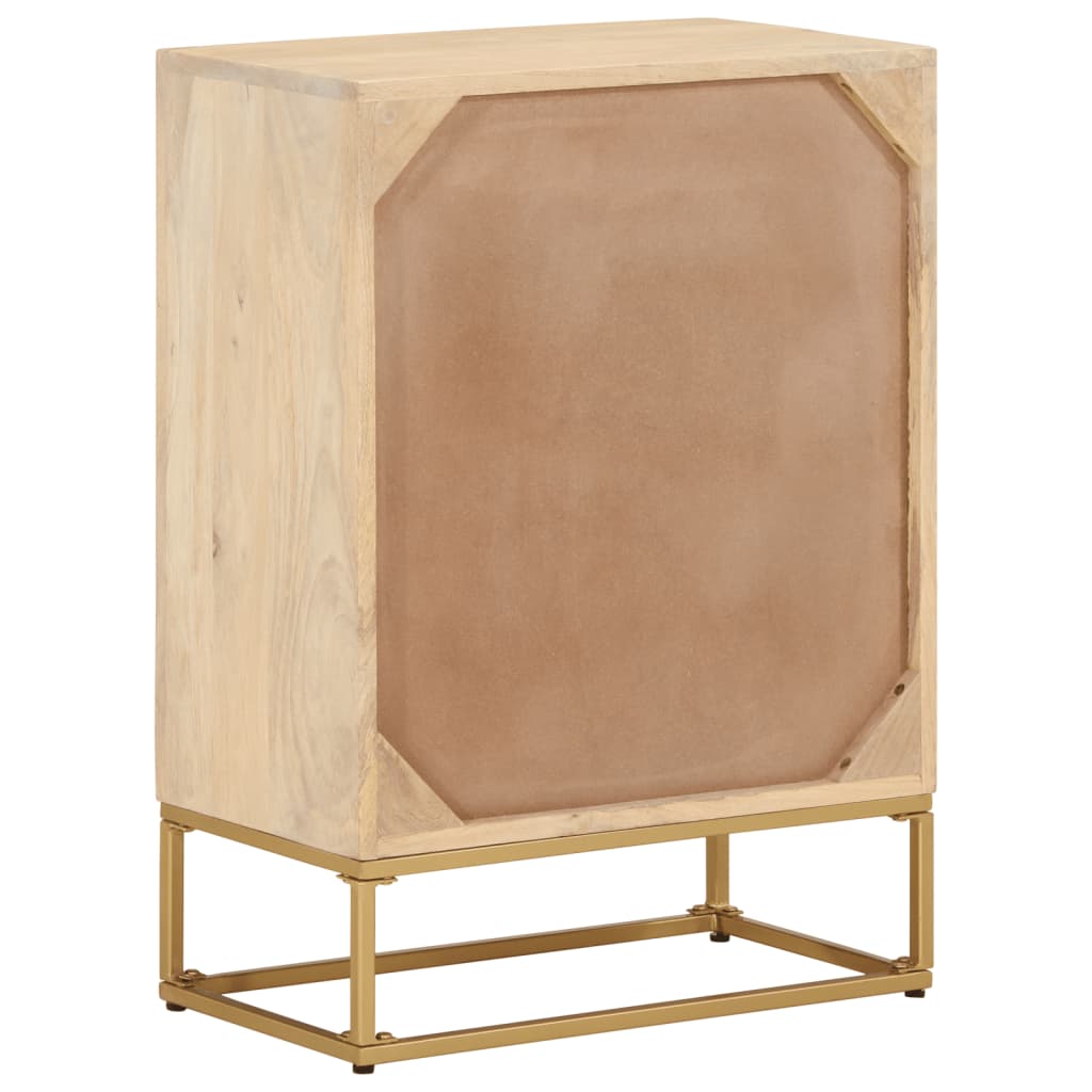 Kommode 55x30x76 cm massivt mangotræ og jern - number 5.