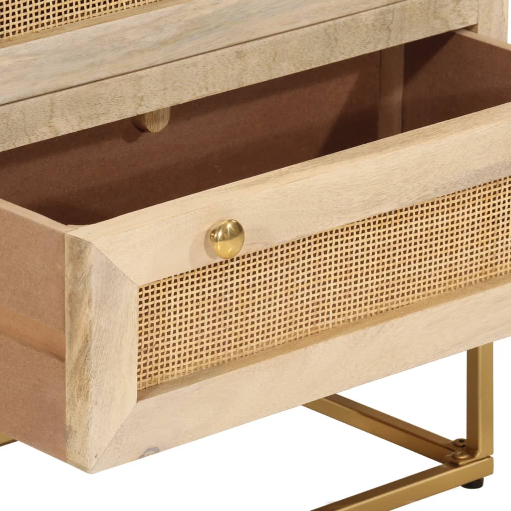 Kommode 55x30x76 cm massivt mangotræ og jern - number 7.